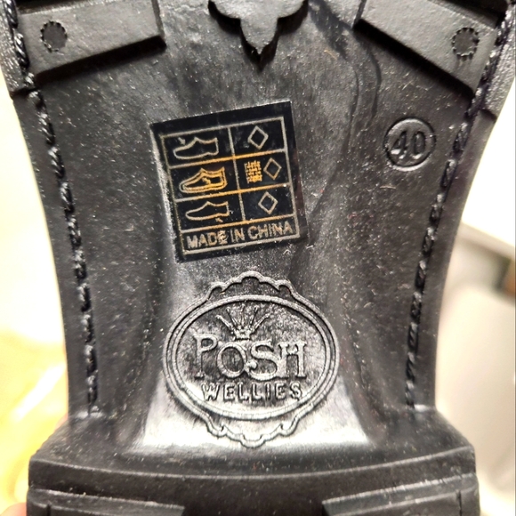 Posh Wellies Riding Style Rain Boots Size 10 - Picture 5 of 5